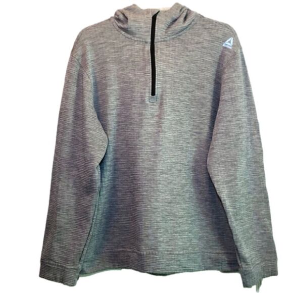 Reebok Men’s Hoodie Workout Jacket in Grey/Black Men’s L - Picture 2 of 5